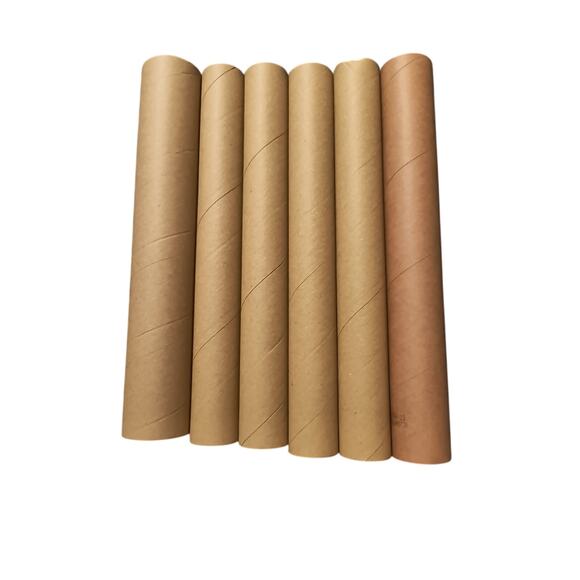 Cardboard Tubes 12 inch Mail Ship Craft Art Storage Rolls Brown set of 4 - Picture 2 of 2